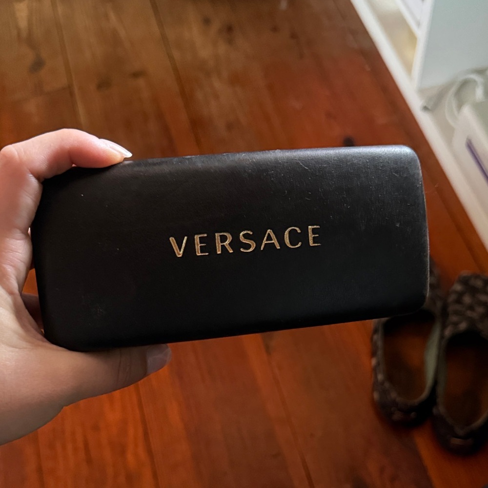 Versace Black and Gold Eyeglass Case